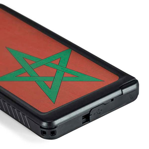 Morocco Flag Distressed Galaxy S24 Ultra Waterproof Case